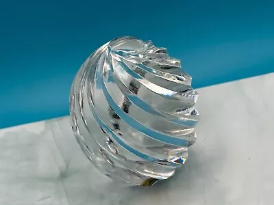Buy Vintage Tyrone Crystal Ireland Full Lead Swirl Cut Glass Egg Shaped Paperweight • 16.65£