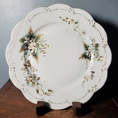 Buy Antique Haviland Limoges Floral Porcelain 8 3/8  Luncheon Plate W Scalloped Edge • 9.65£