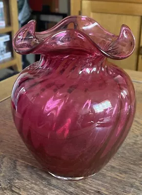 Buy Vintage Dartington Cranberry Art Glass Vase • 0.99£