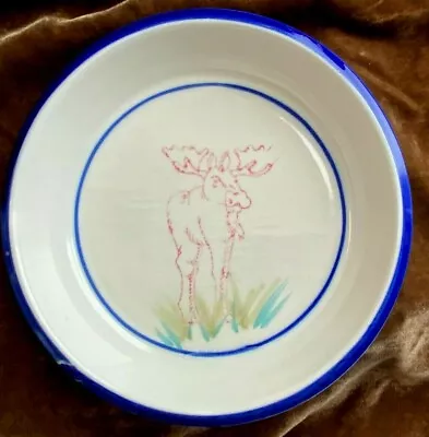 Buy Old World Pottery ~ Cherryfield, Maine ~ HandCrafted Bowl W/ Moose Design ~ Mint • 23.98£
