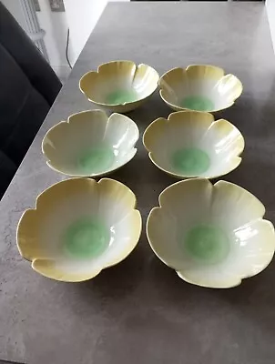Buy Vintage 1950s Branksome China Set Of 6 Lilly Shaped Fruit/Dessert Bowls Perfect • 45£