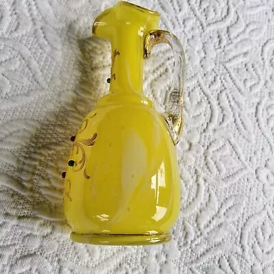 Buy Antique Bohemian Minature Spatter Glass Carafe Gilt & Hand Painted Decoration • 6£