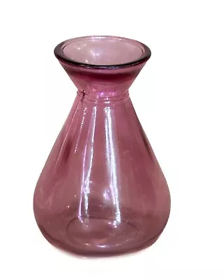 Buy Amethyst Purple Recycled Glass Vintage Style Beaker Posy Flower Vase • 5.70£