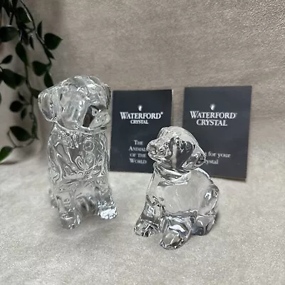 Buy Waterford Crystal Ireland Set Of Labrador Retrievers- 5 ” AND 3” Excellent • 91.08£