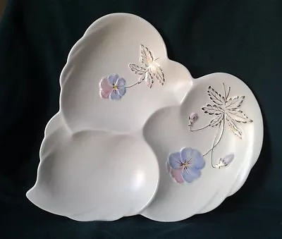 Buy Grimwades Royal Winton Leaf Design Platter In Gold And White Pink & Blue Flowers • 44.95£