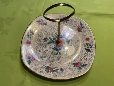 Buy Midwinter  Chintz Floral Design CAKE STAND With HANDLE 1950's EXCELLENT Cond. • 13.99£