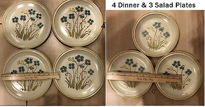 Buy VTG Hearthside Garden Festival Highland Flowers Stoneware 4 Dinner 3 Salad Plate • 38.42£