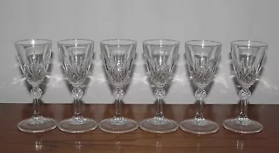 Buy 6 Vintage Cut Glass Port Shot Sherry Liqueur Glasses • 7.50£