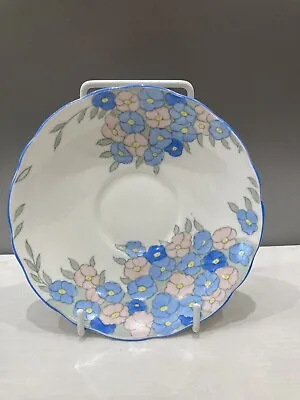 Buy Samuel Radford  Fenton Bone China Saucer Blue Floral Art Deco 6584 Hand Painted • 3.99£