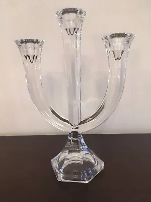 Buy Nice Cut Glass Three Candle Holder Excellent Condition 11 Ins. 28 Cm In Height • 18.99£