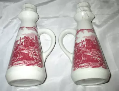 Buy 2 Grindley Pottery Scenes After Constable Glebe Farm Red Vinegar Oil Jars • 14£