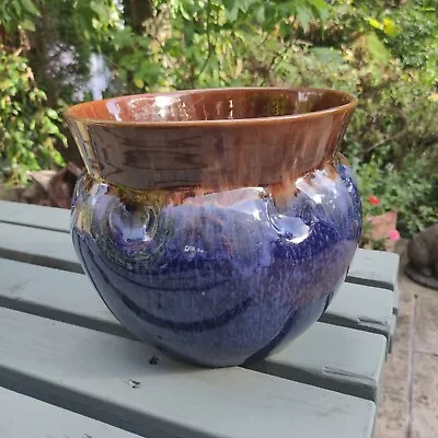 Buy Lovatts Langley Ware  Marlborough  Planter In Sapphire Blue And Brown - 1930s  • 45£