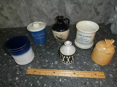 Buy Job Lot Of Six Vintage Stoneware Pots & Jars • 30£