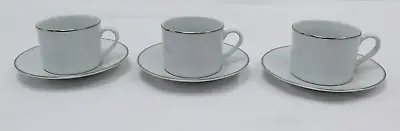 Buy Vintage Royal Worcester Classic Platinum 1998 Fine Porcelain Cups And Saucers • 9.99£