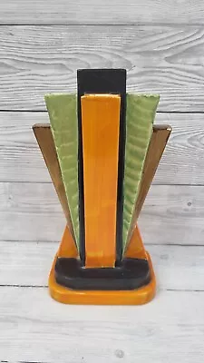 Buy Art Deco Myott Son & Co Star/Pyramid/Odeon Aztec Rare Hand Painted Vase. PS • 95£