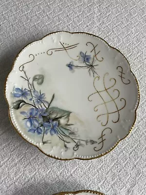 Buy Set Of 10 Vintage Antique Limoges Hand-Painted Floral Luncheon / Salad Plates • 334.25£