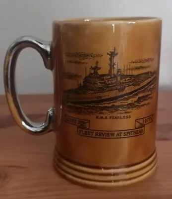 Buy Lord Nelson Pottery Fleet Review At Spithead Hms Fearless Tankard 5  • 8£