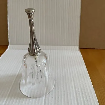 Buy Art Deco Vintage Crystal Glass Hand Bell  With Silver Coloured Metal Hgt 17 Cm • 8£