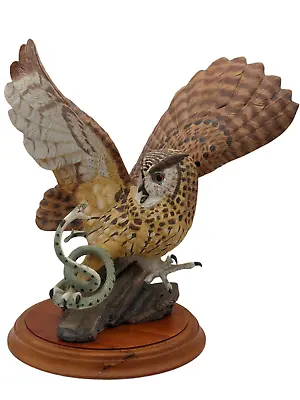 Buy The Franklin Mint  THE EAGLE OWL  Hand Painted Fine Porcelain Figurine & Owl Vtg • 364.94£
