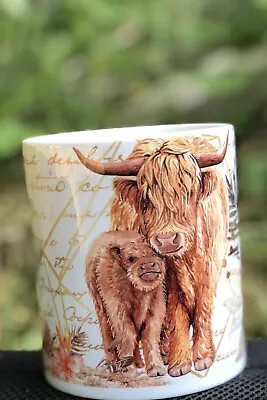 Buy Highland Cow Mug, Animal , Mum And Baby , Birthday Gift Floral Friend 11oz • 10.99£