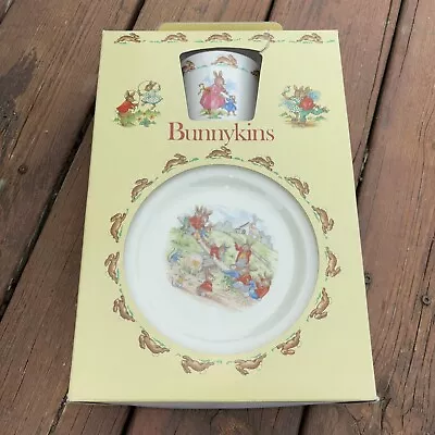 Buy Royal Doulton Bunnykins Childrens Set Plate Cereal Bowl Mug 1980 Fine Bone China • 18.89£