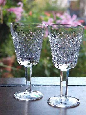 Buy Waterford Crystal Alana White Wine Glasses Set Of 2 Vintage Mint • 75£