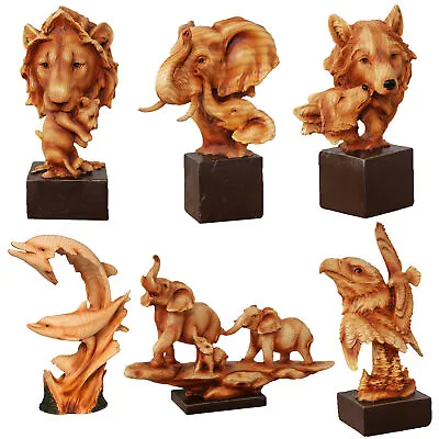 Buy Naturecraft Wood Effect Resin Animal Statue Ornament Figurine - Choose Design • 12.99£