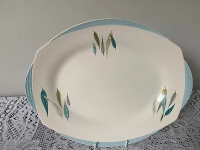 Buy 1950s Burleigh Ware Serving Plate / Platter - Stylised Leaf Pattern • 15£