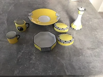 Buy Art Deco Yellow And Black China Pieces By Tuscan,Cauldron Ware,PALT,Victoria • 25£