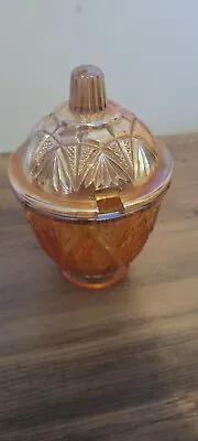 Buy Carnival Glass - Sugar Bowl With Lid - Split Diamond - Sowerby- Marigold  • 5.99£