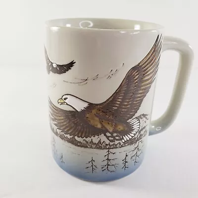 Buy Bald Eagle Coffee Mug Cup Mountain Pine Tree Blue Sea Rustic Cabin American • 9.09£