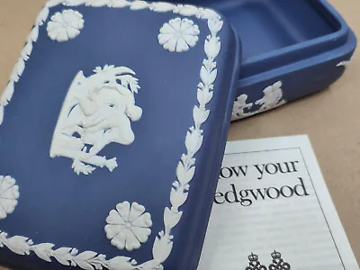 Buy ░ Stylish & Rare Portland Blue Rectangular Wedgwood Wedgewood Trinket Box 275350 • 45£
