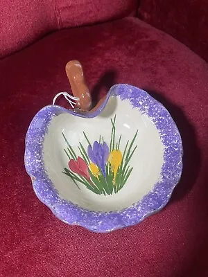 Buy Torquay Pottery Longpark Ware Handled Jam Dish Ceramic Lilac Flowers Cottagecore • 7.99£