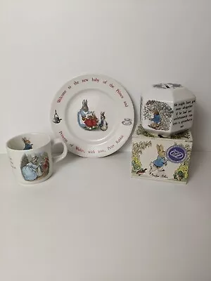 Buy Wedgwood England Peter Rabbit Hexagon Coin Bank,  Cup And Plate Beatrix  Potter  • 28.45£