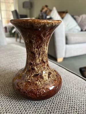 Buy Fosters Pottery Bud Vase -Brown Honeycomb Glaze • 2.50£