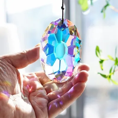 Buy AB Coating Window Crystal Prism Suncatcher Rainbow Maker Glass Hanging Pendant • 7.69£
