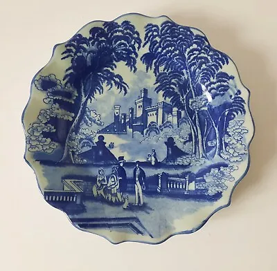 Buy Vintage Victoria Ware Ironstone Large Heavy Decorative Blue Plate Castle Scene • 10£