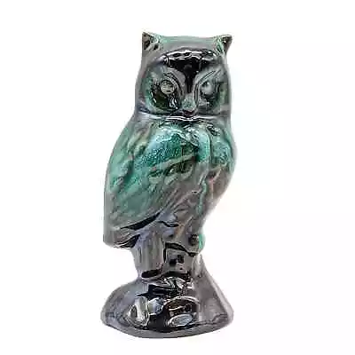 Buy Blue Mountain Pottery Owl Drip Glaze Blue Green Brown Redware Vintage • 47.06£