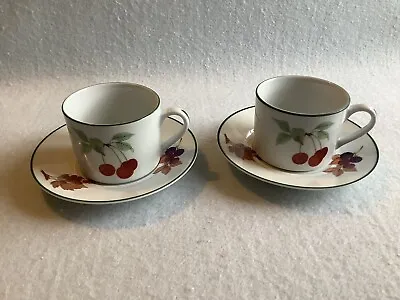 Buy Royal Worcester Evesham Vale Cups And Saucers X 2 Mint Condition  • 5£