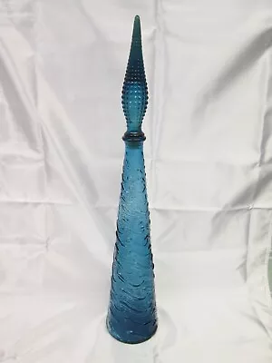 Buy Very Nice Vintage  Italian Blue Wave Genie Bottle Decanter 22.25  Tall. • 25£