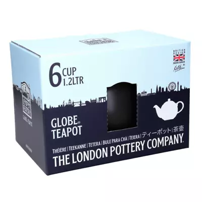 Buy London Pottery Globe Traditional China Teapot Matt Black 6 Cup 1.2 L • 13.99£