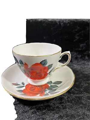 Buy Royal Vale Bone China Pattern # 8163 Red Roses Tea Cup & Saucer Made In England • 28.91£