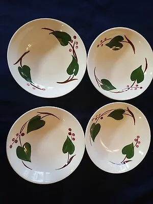 Buy 4 Vintage Blue Ridge Southern Potteries Berry  Dessert Bowls Stanhome Ivy  (A) • 18.24£
