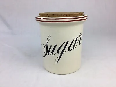 Buy Vintage TG Green Pottery Sugar Canister Lid Storage Sienna Ascot White Striped • 13.99£