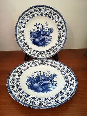 Buy Fruit Basket DINNER PLATES  25cm 'The Classic' By Enoch Wedgwood Blue X 2 • 20£