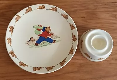 Buy Vintage Retro Child's Plate & Egg Cup -  Running Bear Design Sylvac Nursery Ware • 6£