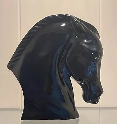 Buy Rare Find - Black Baccarat Crystal Tauni De Lesseps HORSE HEAD Sculpture • 192.11£