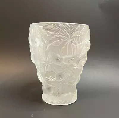 Buy Art Deco Czech Glass Frosted Satin Cherries Vase • 39.75£