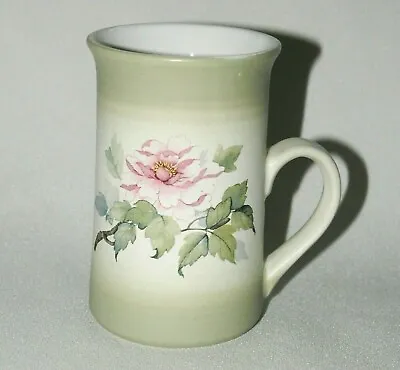 Buy Vintage Cinque Ports Pottery Monastery Rye Mug, Matt Green Bands, Pink Flower • 4.99£