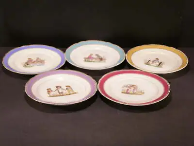 Buy 5 Antique German Child Porcelain Baby Plate Kate Greenaway Doll Plate Set Tea • 179.93£